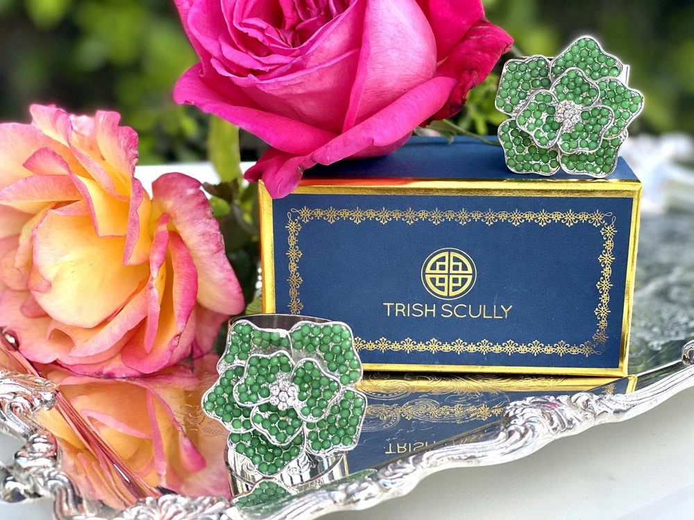 TRISH SCULLY Napkin Rings LA FLEUR VERTE SET OF 2