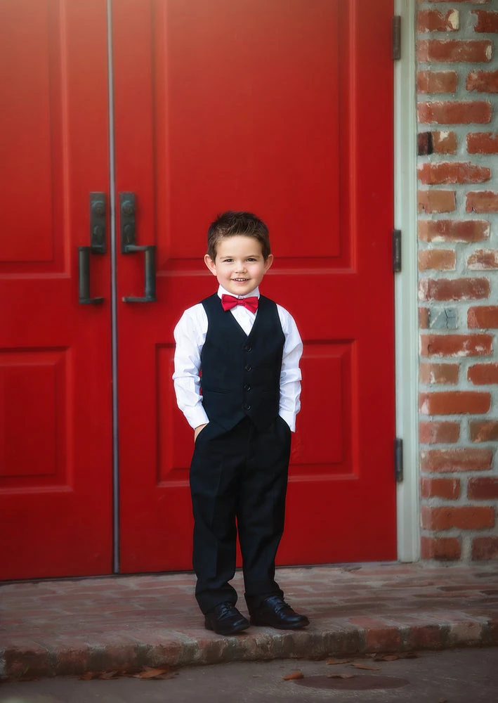 TRISH SCULLY BOYS SAVILLE ROW BLACK TUXEDO 3PC. SET