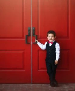 TRISH SCULLY BOYS SAVILLE ROW BLACK TUXEDO 3PC. SET