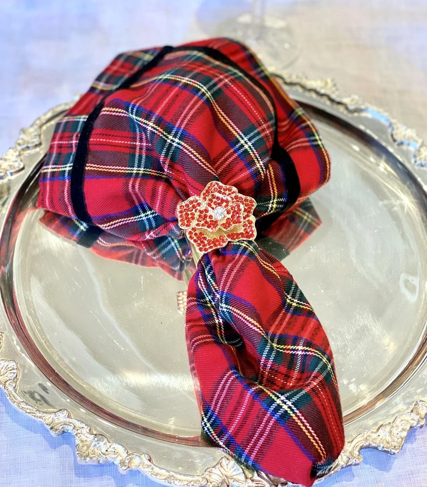 TRISH SCULLY ROSE ROUGE NAPKIN RING SET OF 2 HOME