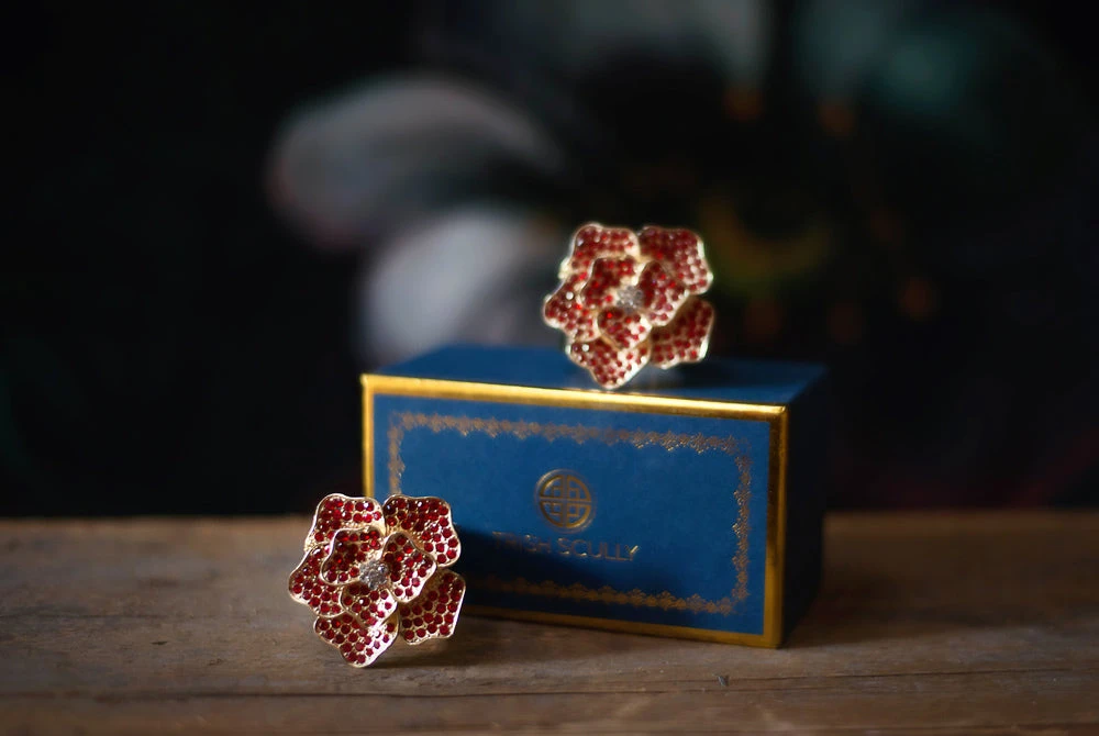 TRISH SCULLY ROSE ROUGE NAPKIN RING SET OF 2 HOME