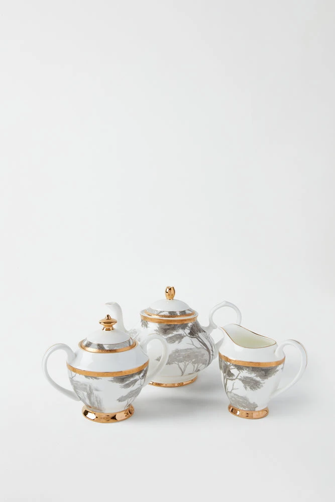 TRISH SCULLY HOME GRISAILLE BONE CHINA TEA SERVICE