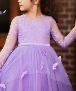 TRISH SCULLY HOME GIRLS MARIPOSA GOWN LAVENDER