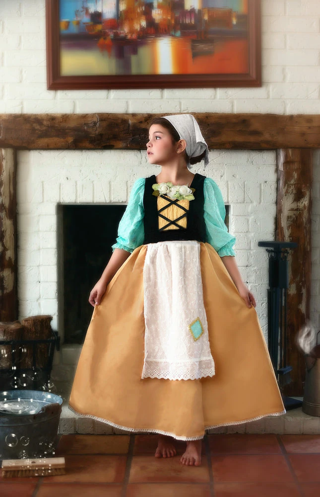 TRISH SCULLY Dress Up FAIR MAIDEN DRESS & HEAD SCARF SET