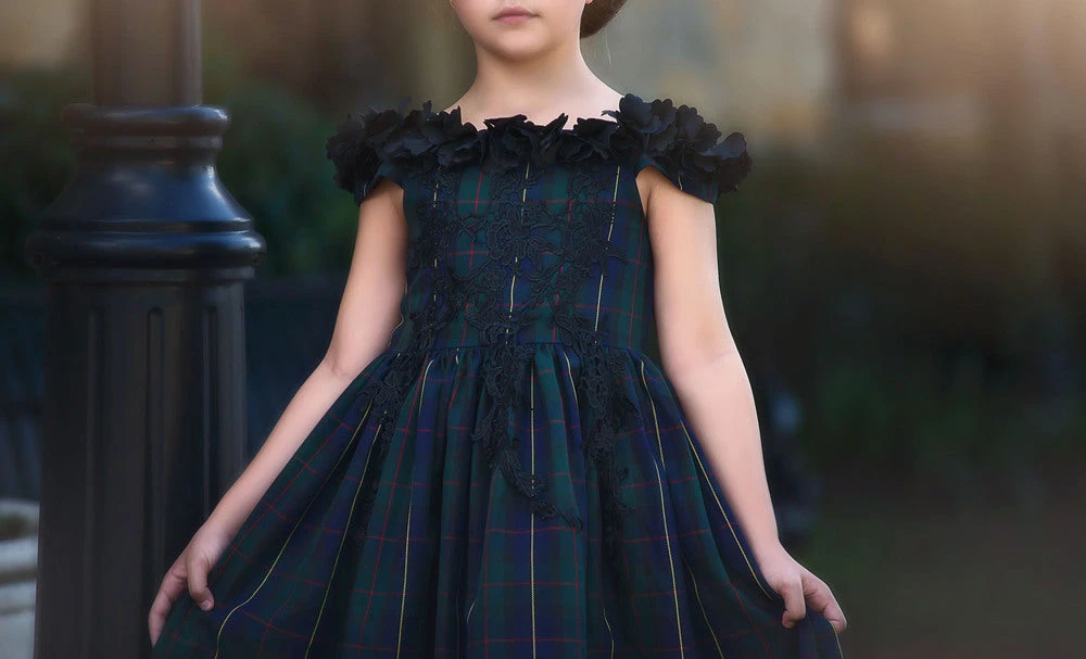 TRISH SCULLY HOME BELLE GOWN BLACKWATCH TARTAN Spring/Summer 2022