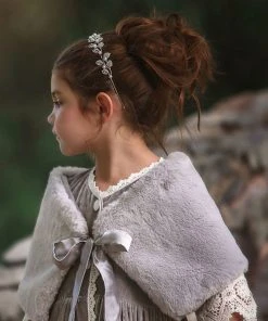 TRISH SCULLY ADELE FAUX FUR WRAP GREY SALE