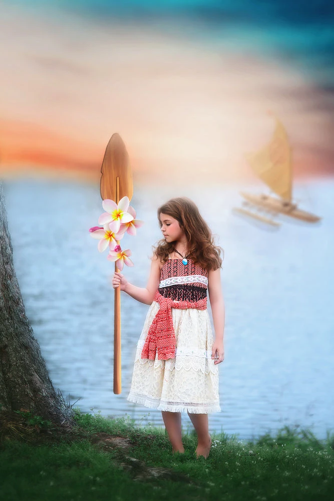 TRISH SCULLY HOME HAWAIIAN PRINCESS DRESS & NECKLACE SET Dress Up