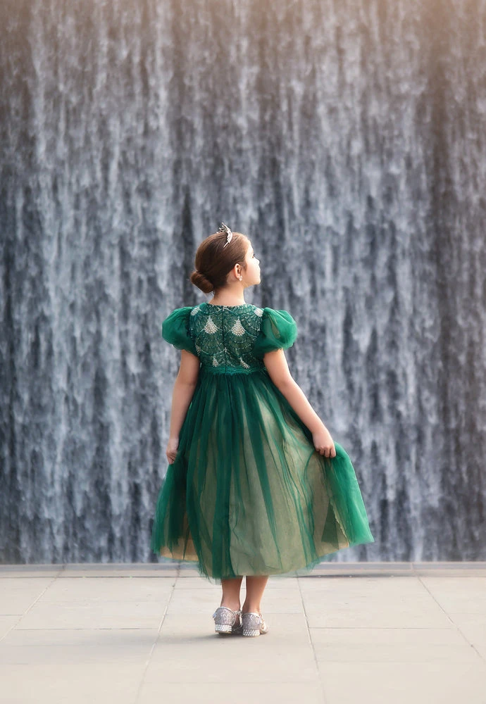 TRISH SCULLY HOME GIRLS JACQUELINE GOWN EMERALD