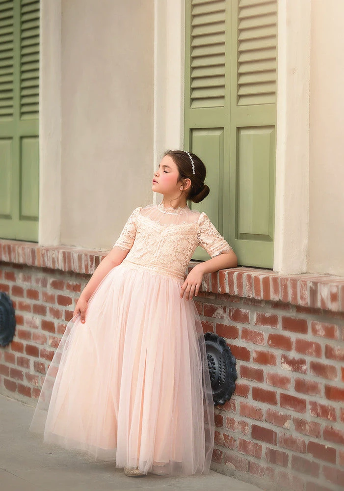 TRISH SCULLY HOME GIRLS HARMONY GOWN PEACHY PINK