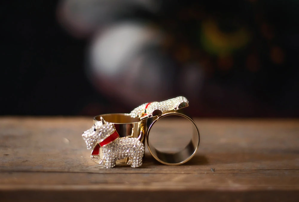 TRISH SCULLY HOME SCOTTIE DOG NAPKIN RING SET OF 2