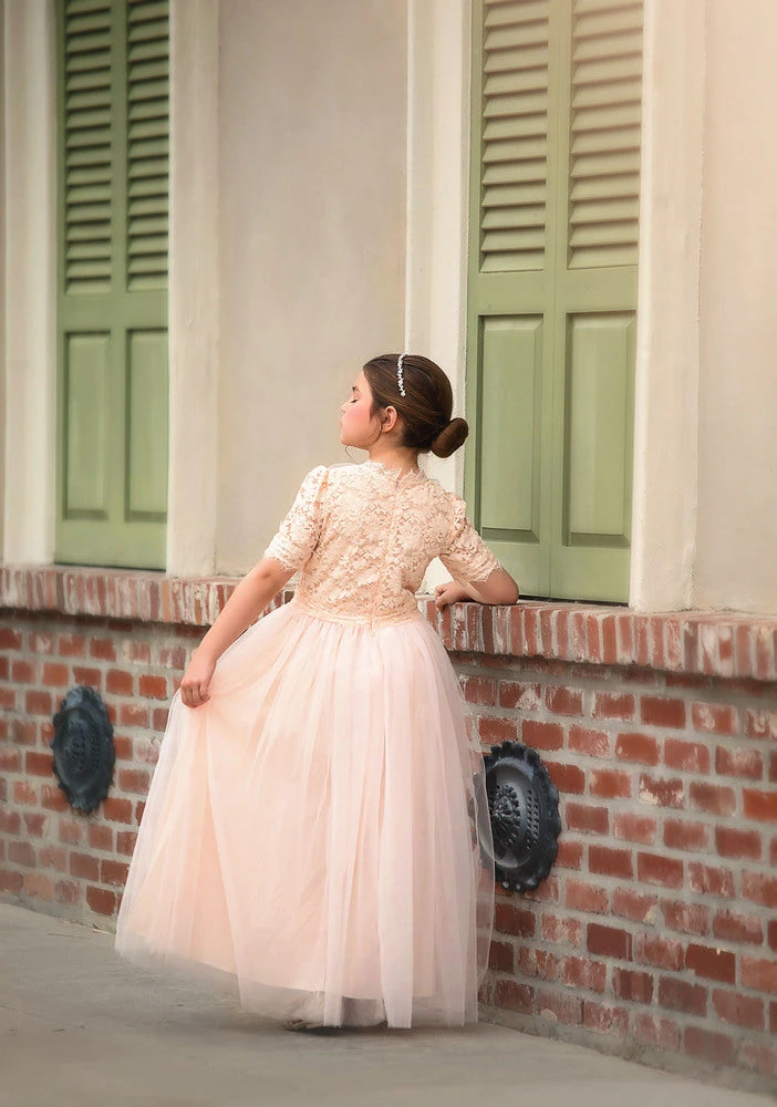 TRISH SCULLY HOME GIRLS HARMONY GOWN PEACHY PINK