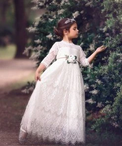 TRISH SCULLY HOME BELLA RAFAELA GOWN & BELT SET WHITE