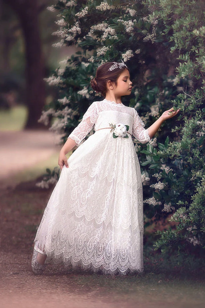 TRISH SCULLY HOME BELLA RAFAELA GOWN & BELT SET WHITE