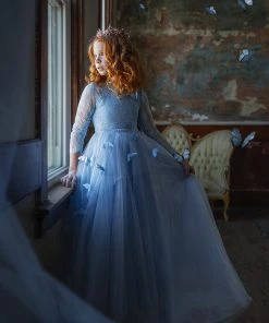 TRISH SCULLY HOME MARIPOSA GOWN BLUE