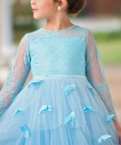 TRISH SCULLY HOME MARIPOSA GOWN BLUE