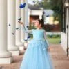 TRISH SCULLY HOME MARIPOSA GOWN BLUE
