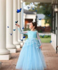 TRISH SCULLY HOME MARIPOSA GOWN BLUE