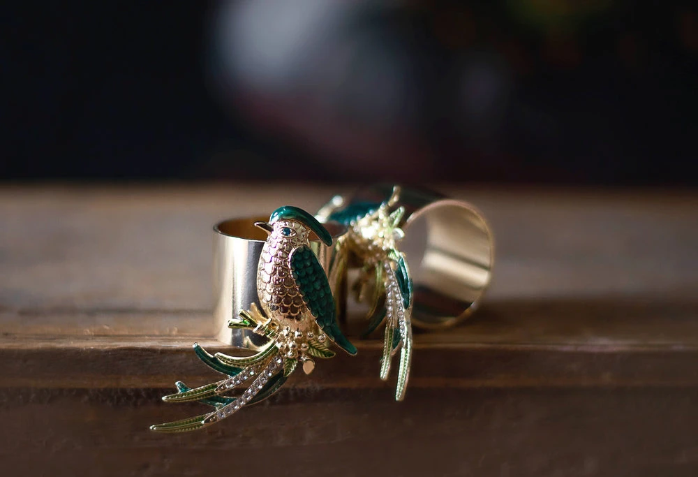 TRISH SCULLY HOME L’OISEAU NAPKIN RING SET OF 2