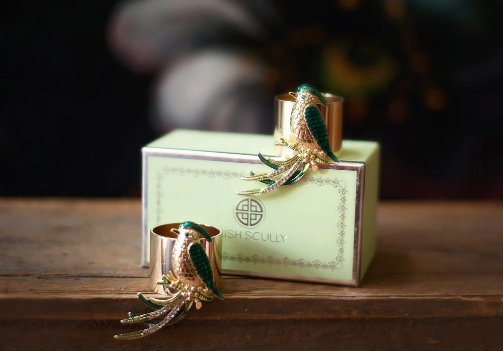 TRISH SCULLY HOME L’OISEAU NAPKIN RING SET OF 2