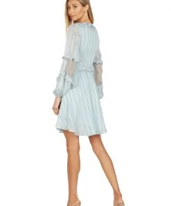 TRISH SCULLY LARA DRESS STEEL BLUE