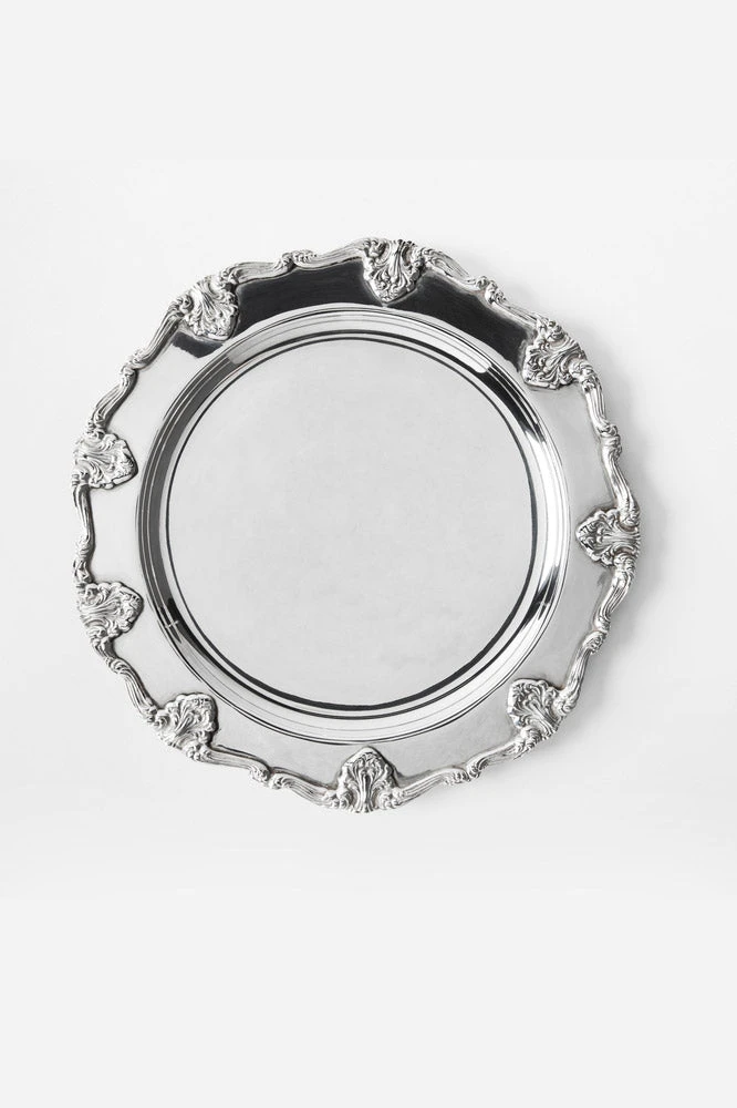TRISH SCULLY SILVER PLATED ST. JAMES CHARGER PLATE HOME