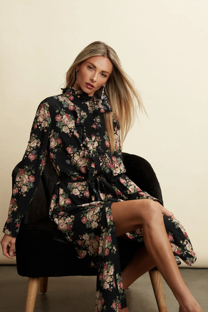 TRISH SCULLY HOME REMI BUTTON FRONT MAXI DRESS