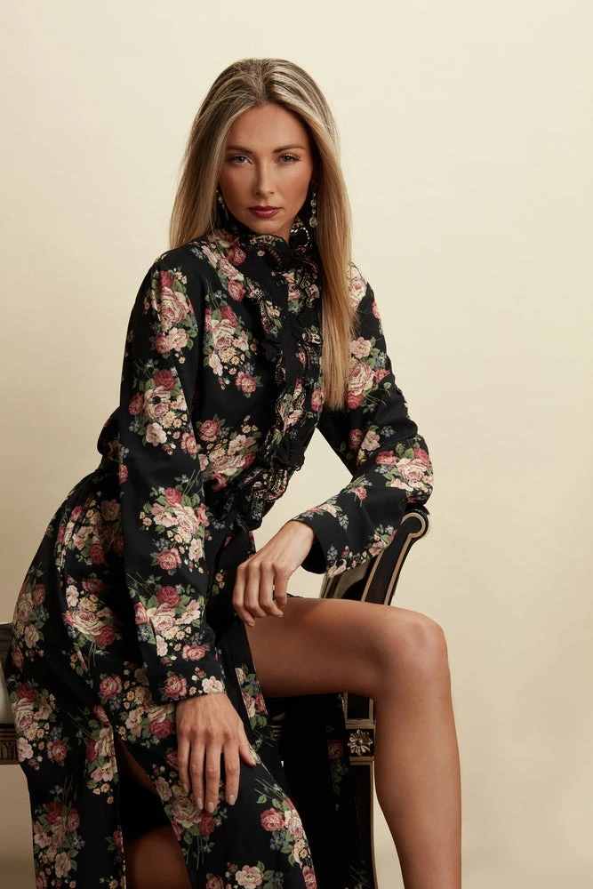 TRISH SCULLY HOME REMI BUTTON FRONT MAXI DRESS