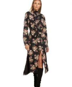 TRISH SCULLY HOME REMI BUTTON FRONT MAXI DRESS