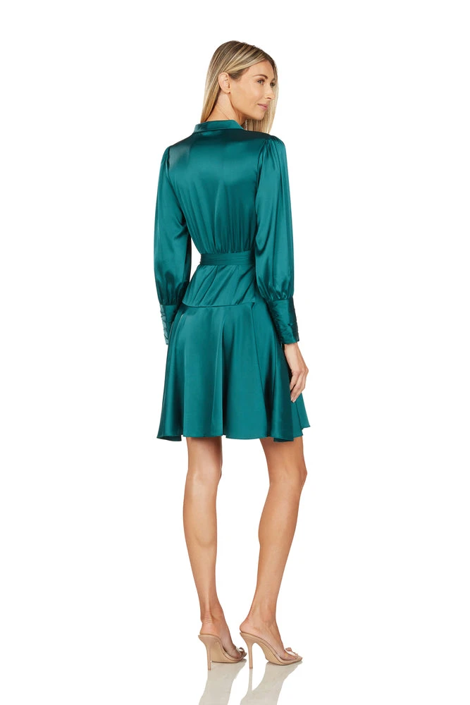 TRISH SCULLY ALBERTINE WRAP DRESS TEAL WOMEN