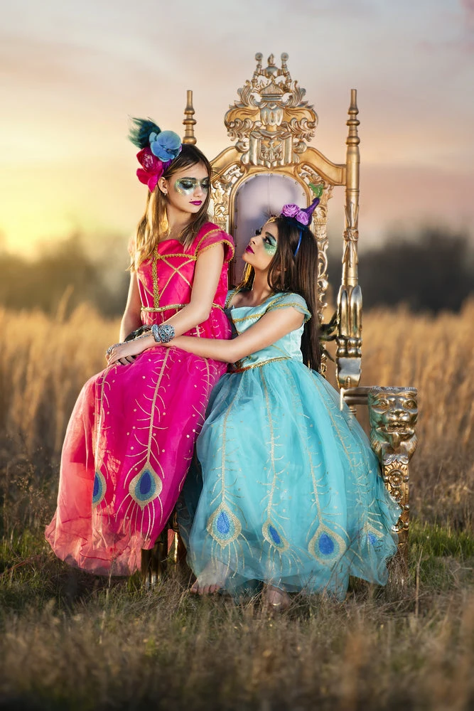 TRISH SCULLY PEACOCK PRINCESS GOWN SALE