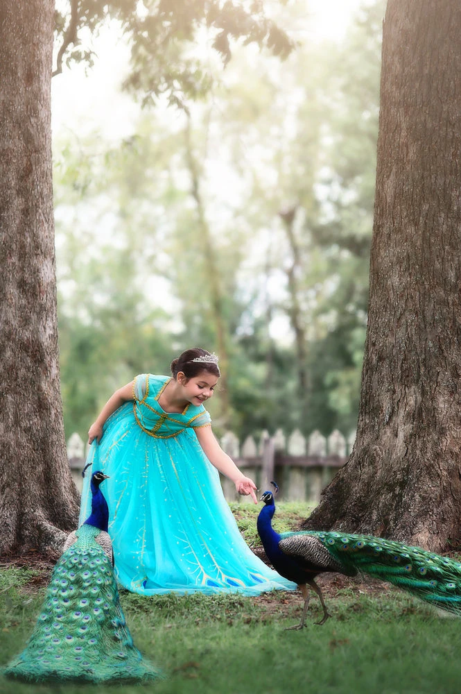 TRISH SCULLY PEACOCK PRINCESS GOWN SALE