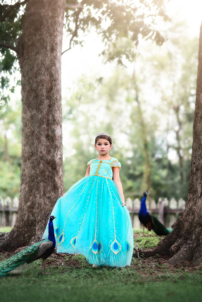 TRISH SCULLY PEACOCK PRINCESS GOWN SALE