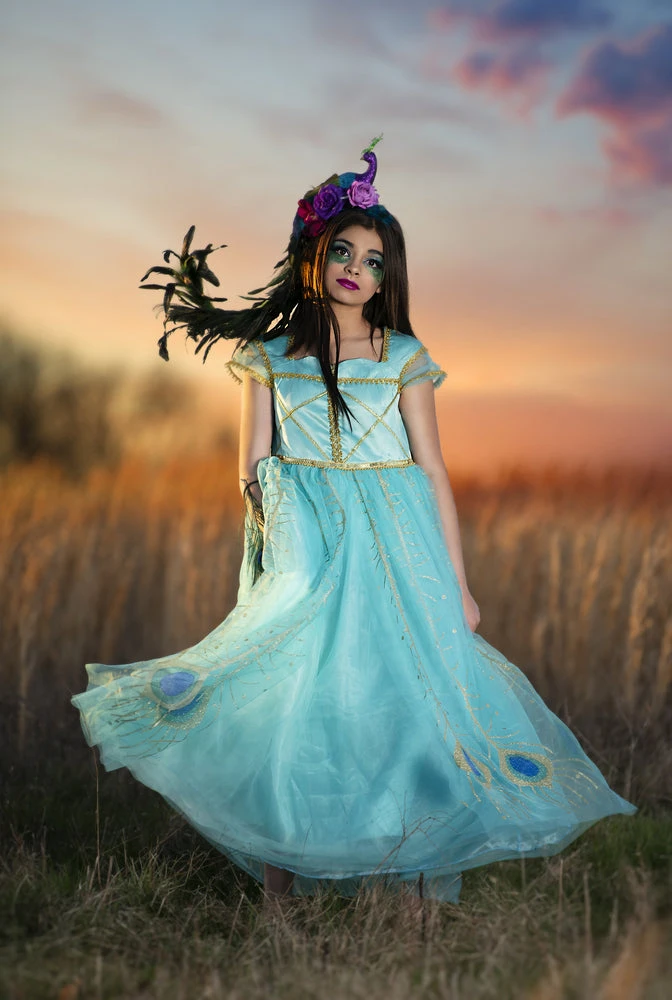 TRISH SCULLY PEACOCK PRINCESS GOWN SALE