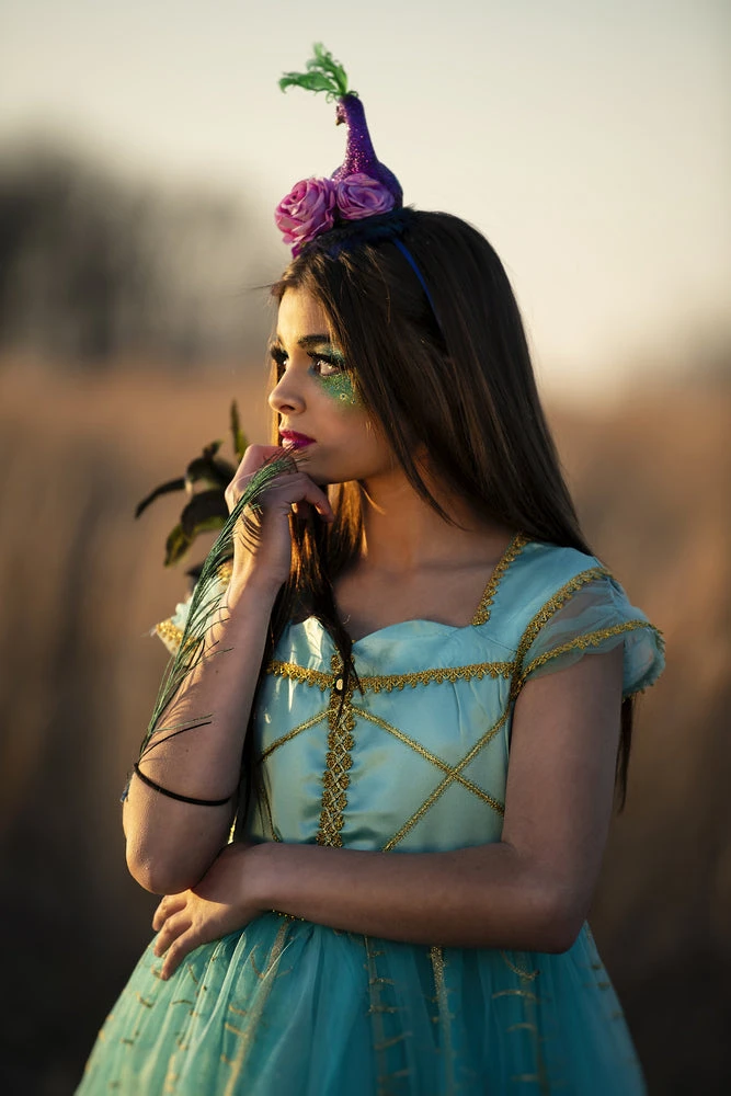 TRISH SCULLY PEACOCK PRINCESS GOWN SALE