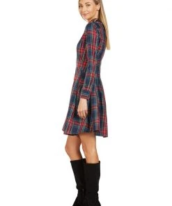 TRISH SCULLY HOME TRACY EMBROIDERED COLLAR TARTAN DRESS
