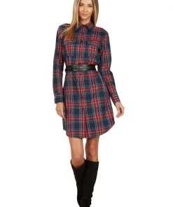 TRISH SCULLY EVE BUTTON FRONT TARTAN SHIRT DRESS Dresses