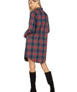 TRISH SCULLY EVE BUTTON FRONT TARTAN SHIRT DRESS Dresses