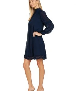 TRISH SCULLY HOME THEODORA SHIFT DRESS NAVY BLUE