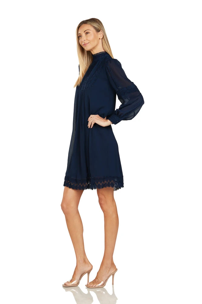 TRISH SCULLY HOME THEODORA SHIFT DRESS NAVY BLUE