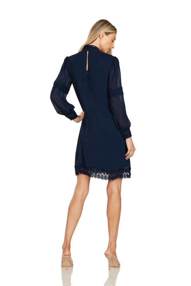 TRISH SCULLY HOME THEODORA SHIFT DRESS NAVY BLUE