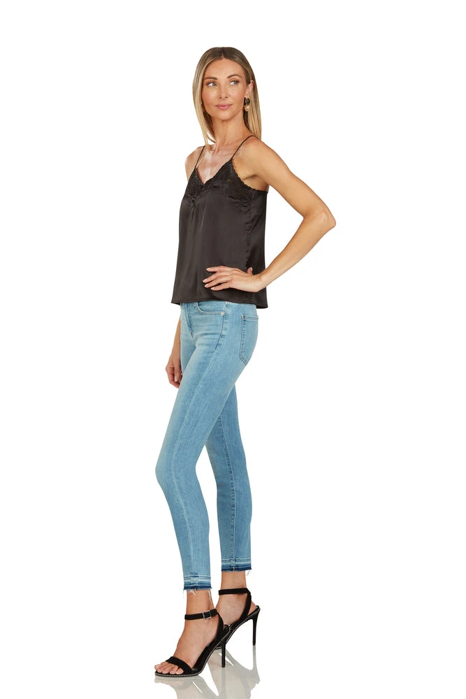 TRISH SCULLY HOME WOMEN VICTORIA EMBROIDERED SATIN CAMISOLE BLACK