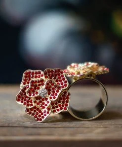 TRISH SCULLY ROSE ROUGE NAPKIN RING SET OF 2 HOME