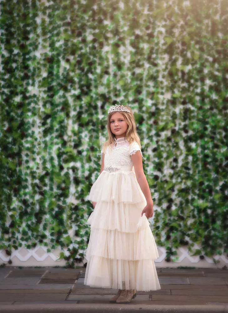 TRISH SCULLY HOME ARIANA GOWN SPARKLE IVORY GIRLS