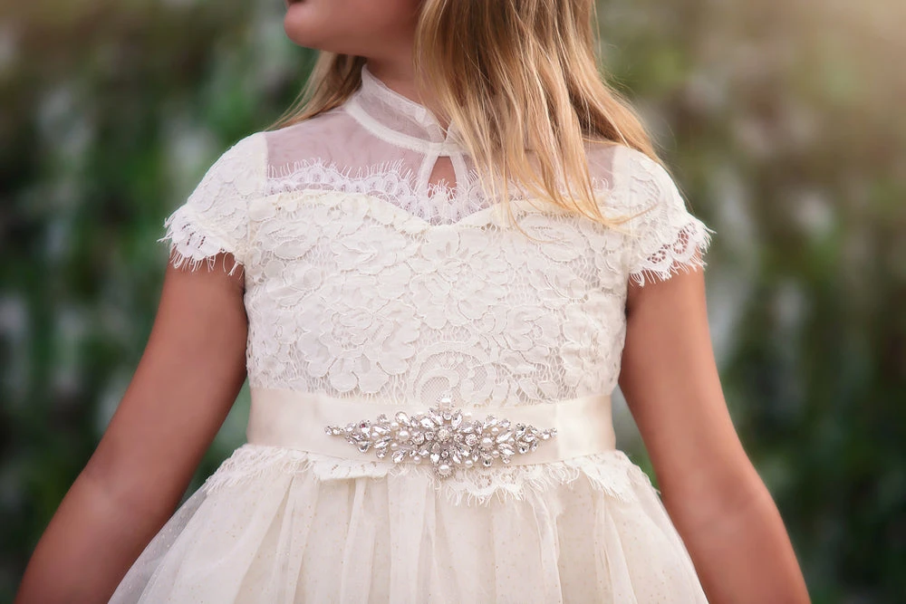 TRISH SCULLY HOME ARIANA GOWN SPARKLE IVORY GIRLS