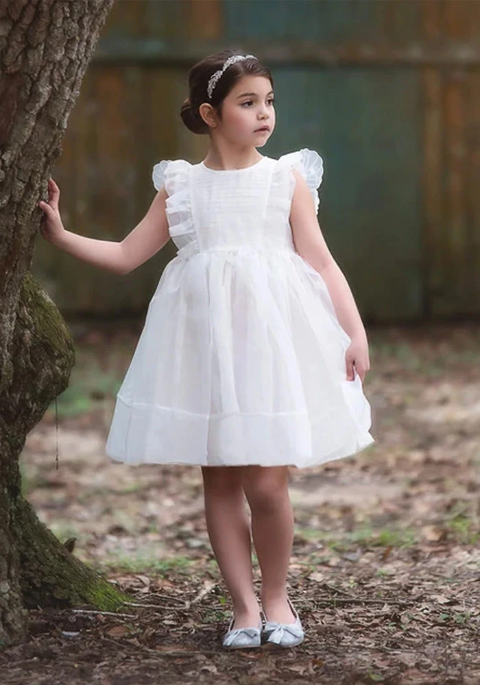TRISH SCULLY GIRLS ALICE DRESS WHITE