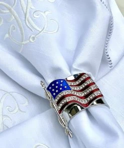 TRISH SCULLY AMERICAN FLAG NAPKIN RING SET OF 2 HOME