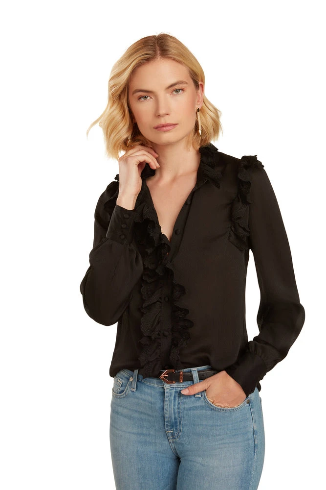 TRISH SCULLY CASSANDRA BLOUSE BLACK