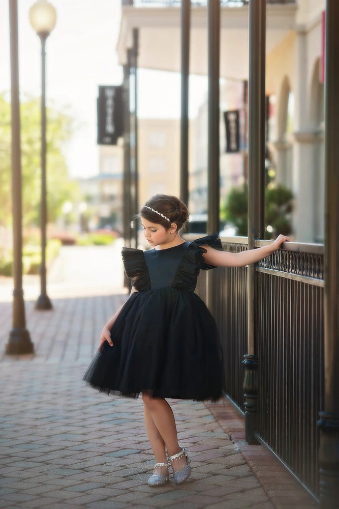 TRISH SCULLY GIRLS MILLY DRESS BLACK