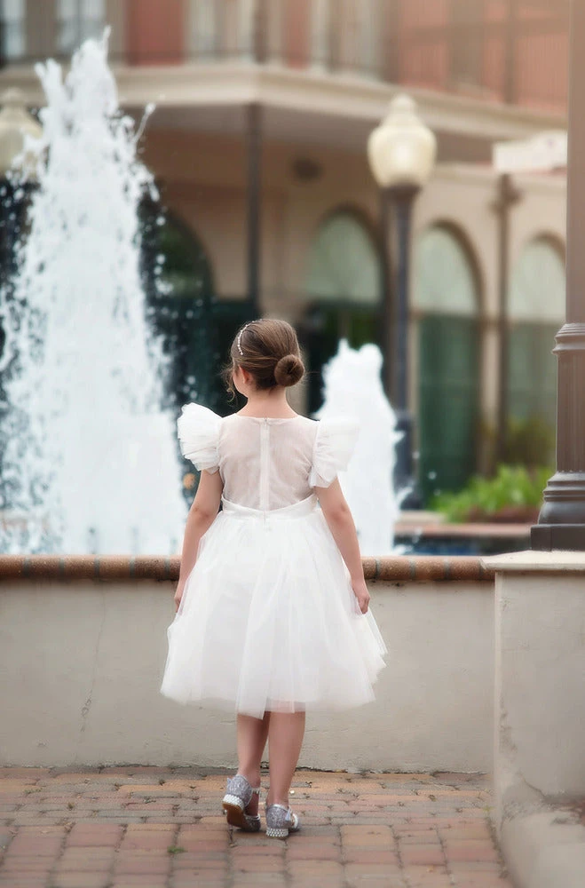 TRISH SCULLY GIRLS MILLY DRESS WHITE