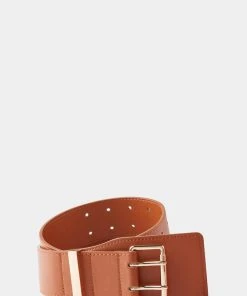 TRISH SCULLY NAYA WIDE LEATHER BELT SADDLE